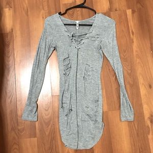 Hustlers torn long shirt/ dress